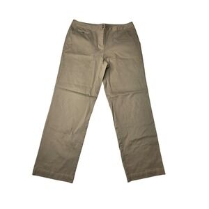 JJILL Womens Khaki Stretch Straight Leg Casual Pants Size 14